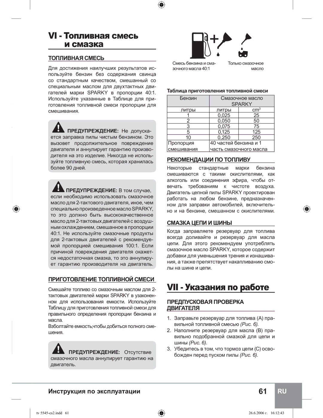 Sparky Group TV 5545 manual ȀȜȝșȖȐțȎȭȟȚȓȟȪ ȖȟȚȎȕȘȎ, ȁȘȎȕȎțȖȭȝȜȞȎȏȜȠȓ 