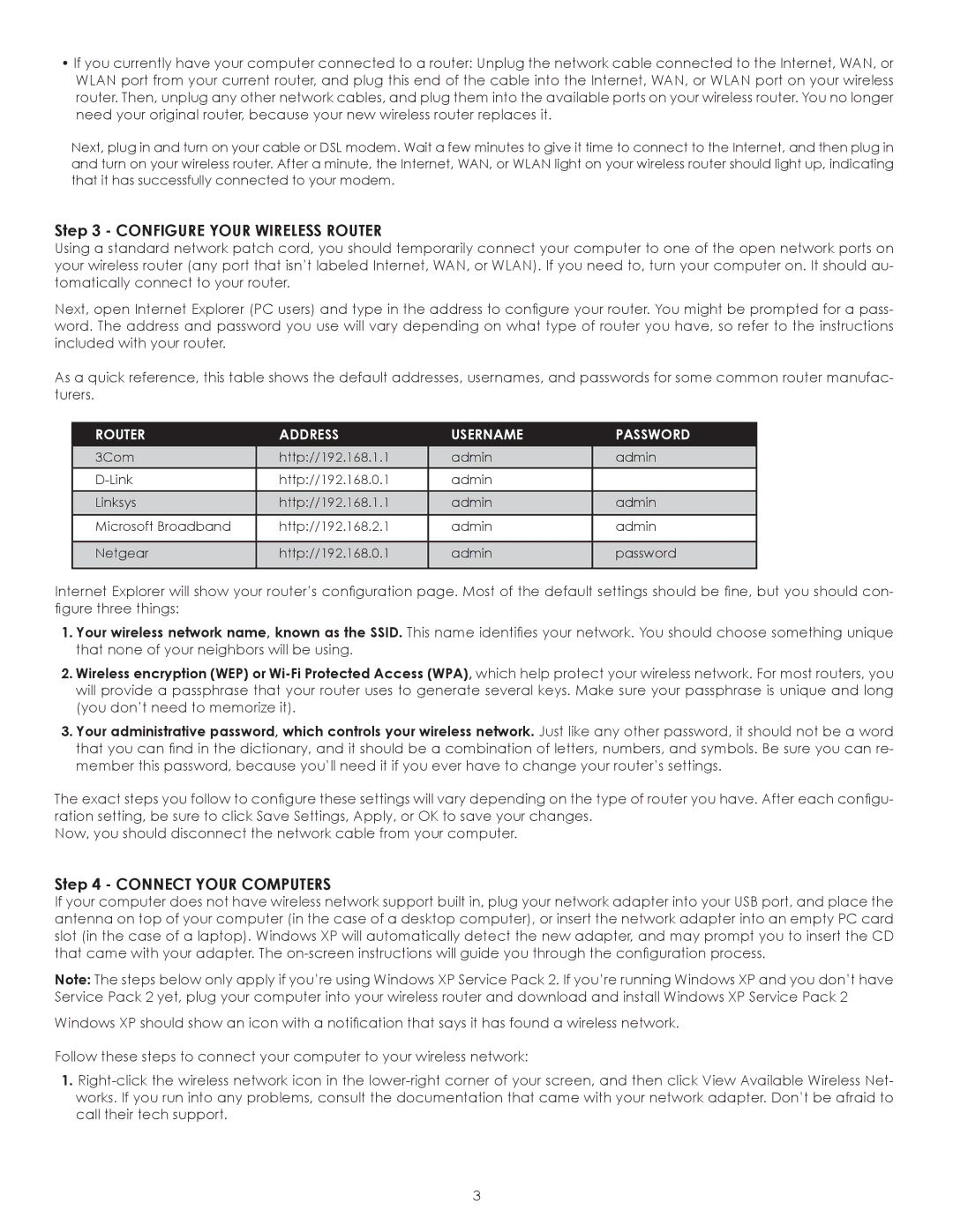 SpeakerCraft ERS-1.0 owner manual Configure Your Wireless Router, Connect Your Computers 