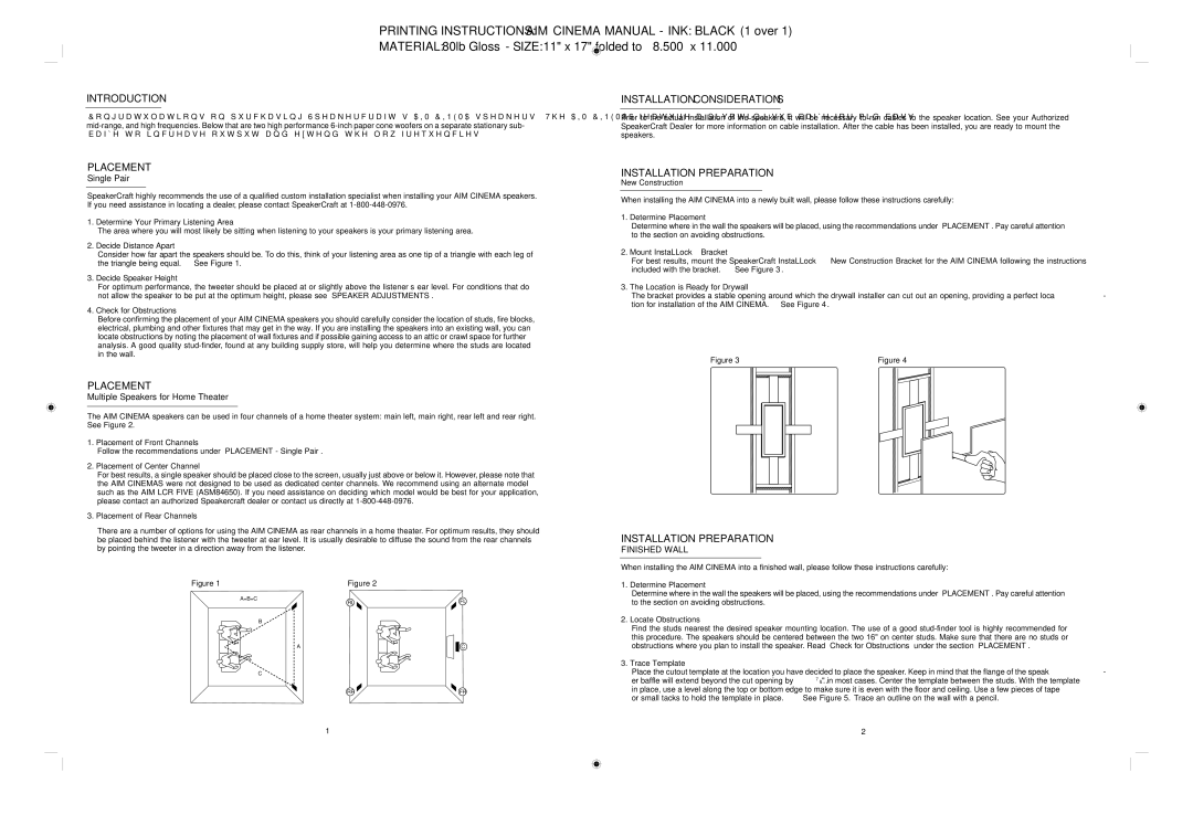 SpeakerCraft Home Theater System manual Introduction, Installation Preparation 