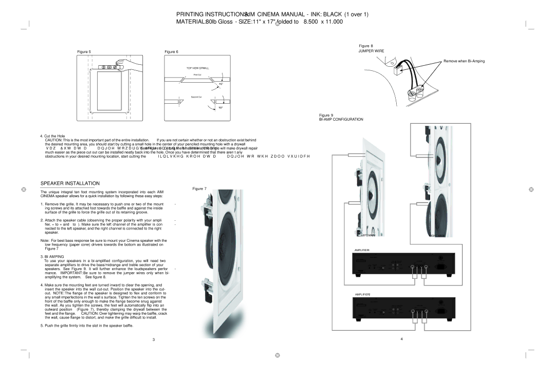 SpeakerCraft Home Theater System manual Speaker Installation, BI Amping 