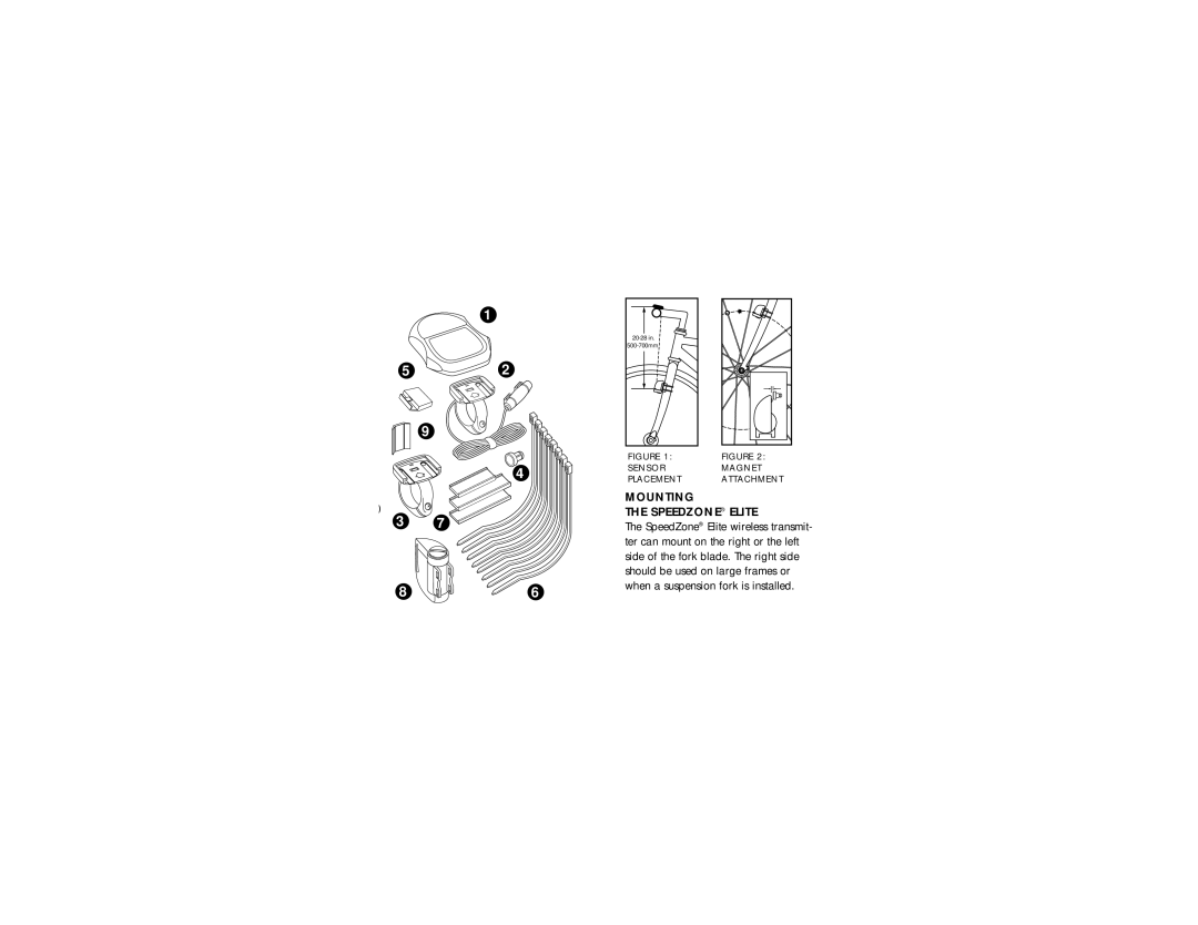 Specialized CylcoComputer manual Mounting Speedzone Elite, See figure 