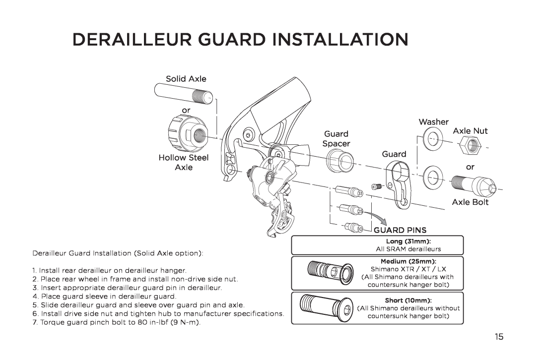 Specialized Enduro 6, Demo 8 manual Derailleur Guard Installation, Guard Pins 