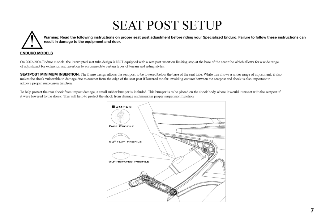 Specialized Enduro manual Seat Post Setup 