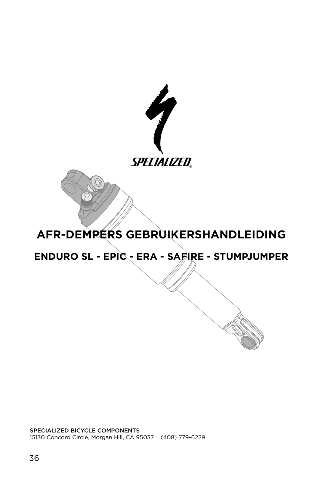 Specialized EPIC, EPA, ENDURO SL manual AFR-DEMPERS Gebruikershandleiding 