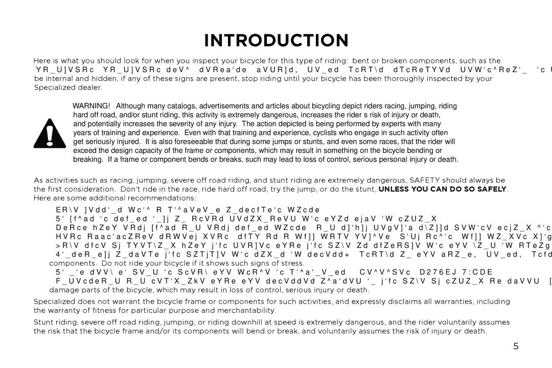 Specialized Era manual Introduction 