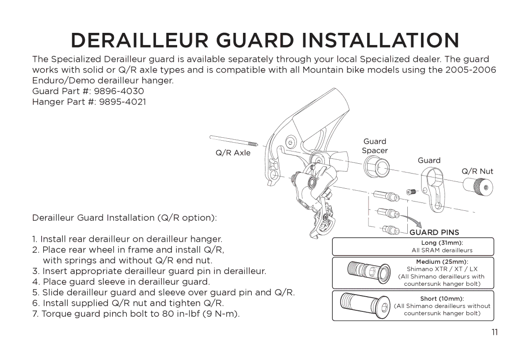 Specialized Roubaix, Roll X manual Derailleur Guard Installation, Guard Pins 