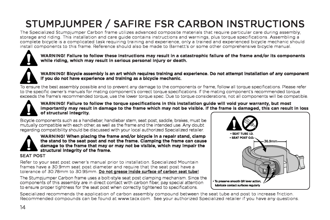 Specialized manual Stumpjumper / Safire Fsr Carbon Instructions 