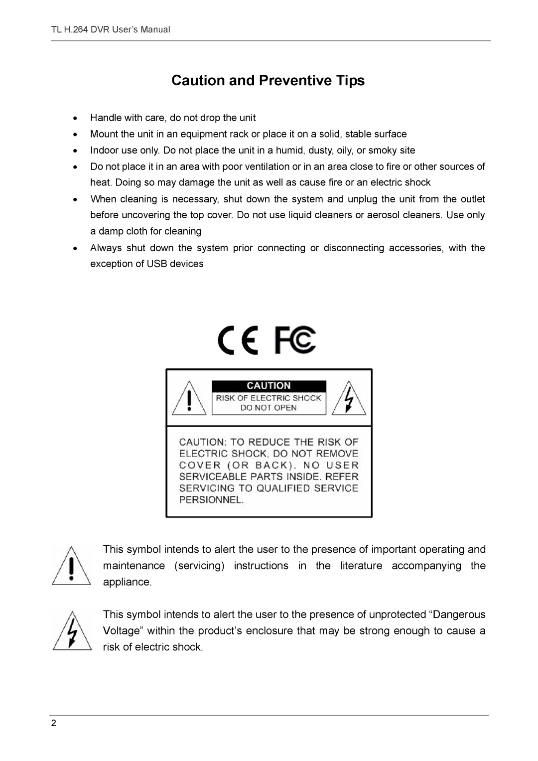 Speco Technologies 4TL specifications TL H.264 DVR User’s Manual 