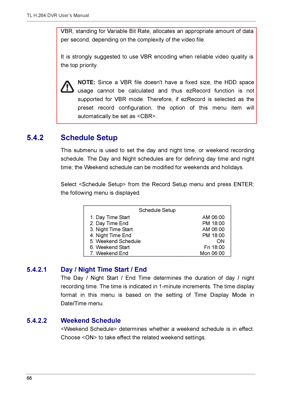 Speco Technologies 4TL specifications Day / Night Time Start / End, Weekend Schedule 