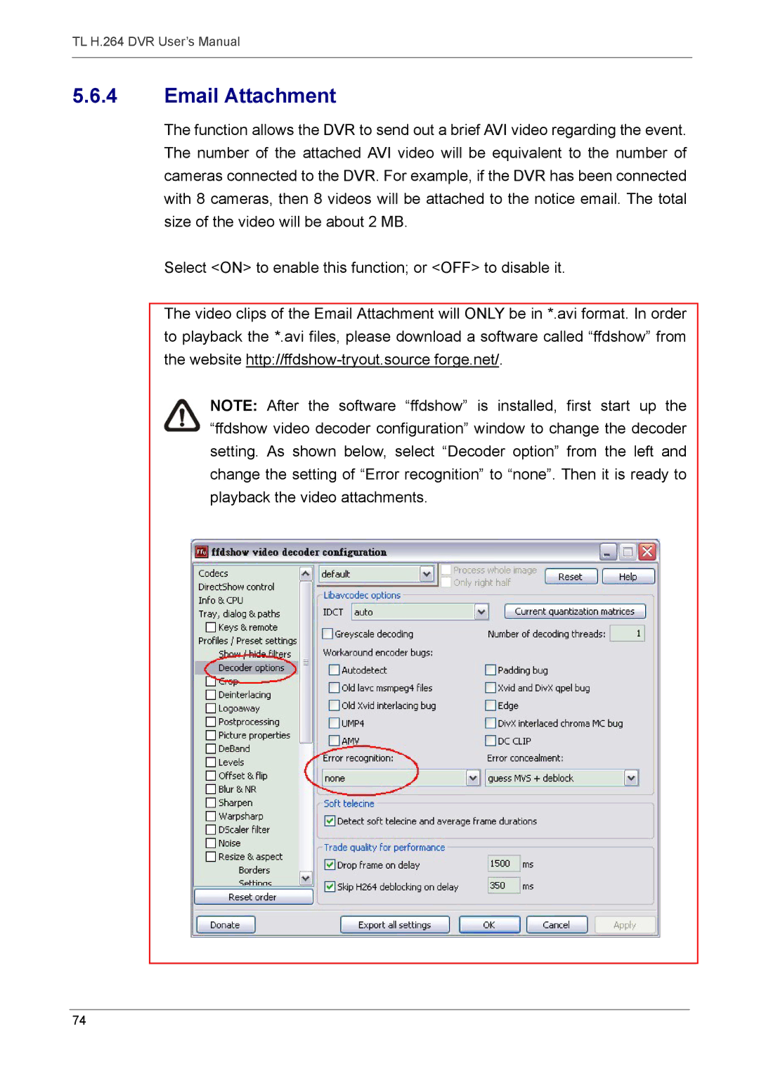 Speco Technologies 4TL specifications Email Attachment 