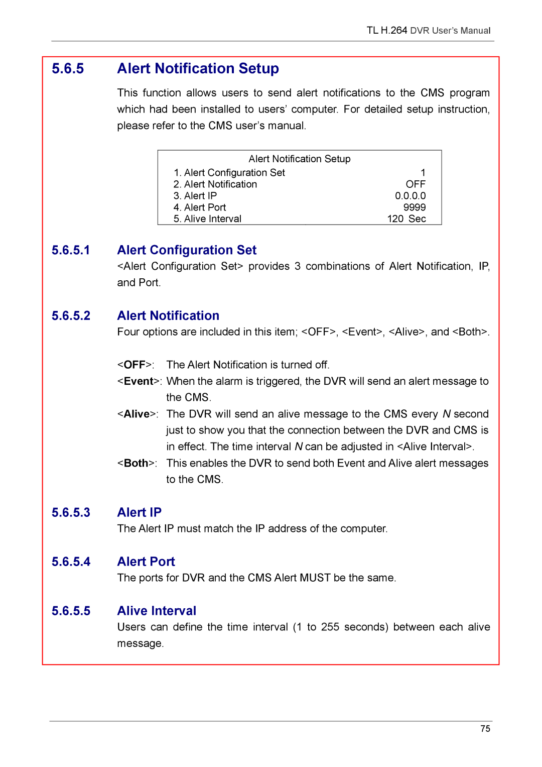 Speco Technologies 4TL specifications Alert Notification Setup 