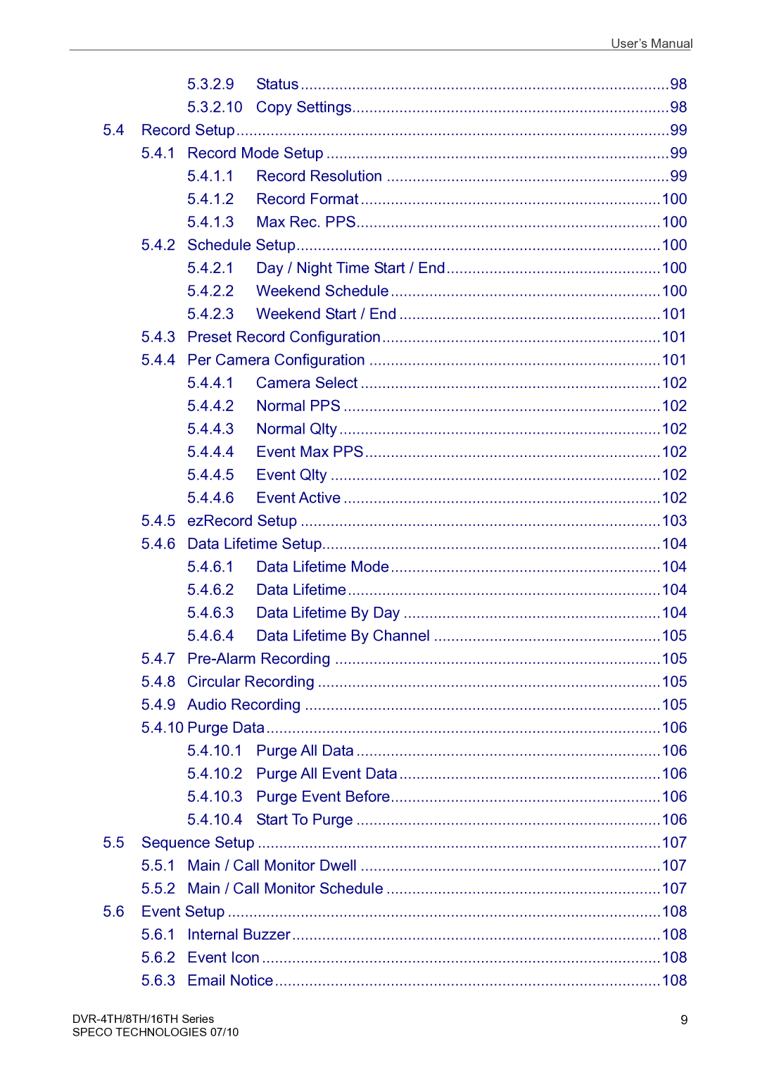 Speco Technologies 4TH, 8TH, 16TH user manual 2.9 