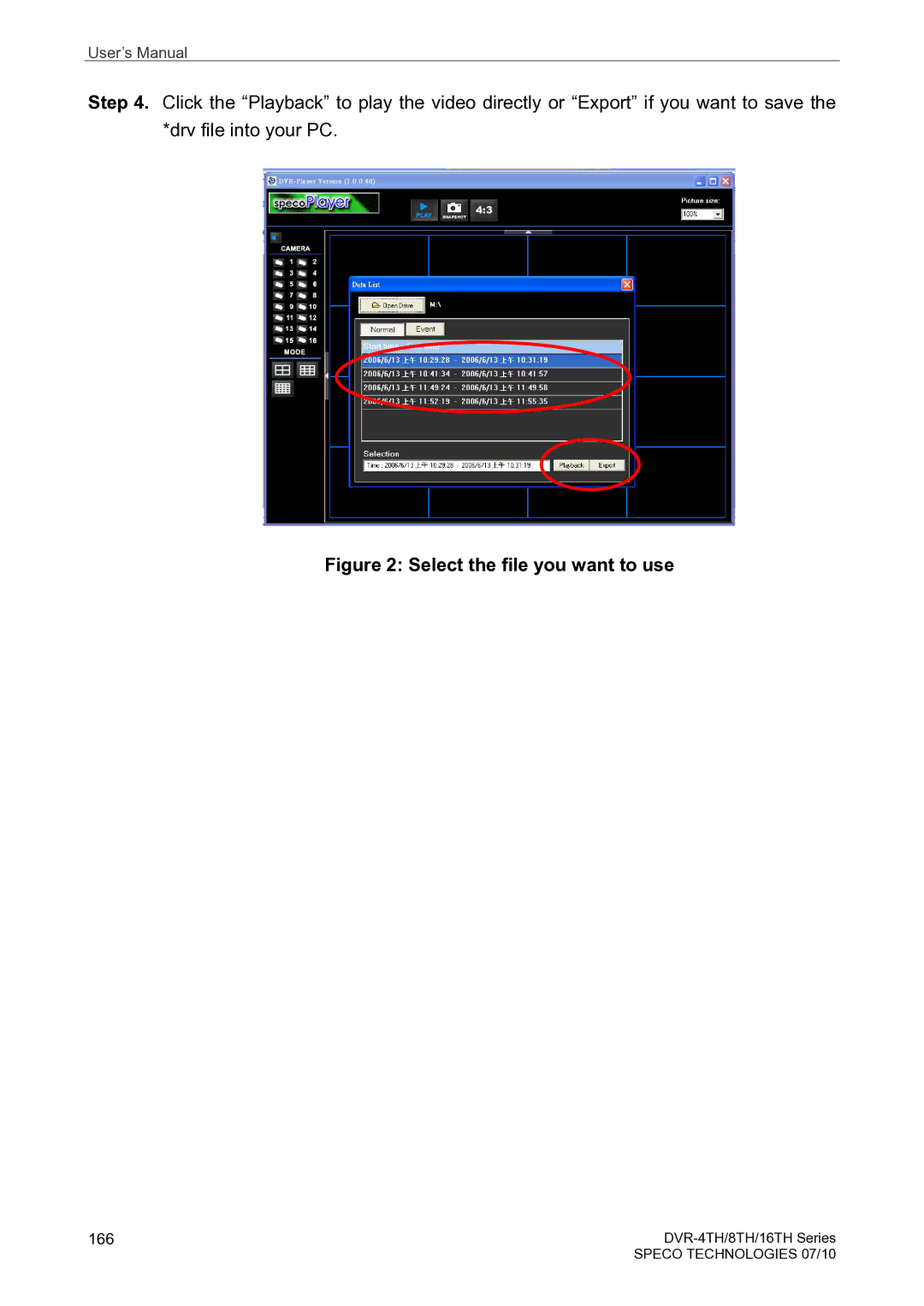 Speco Technologies 16TH, 8TH, 4TH user manual Select the file you want to use 