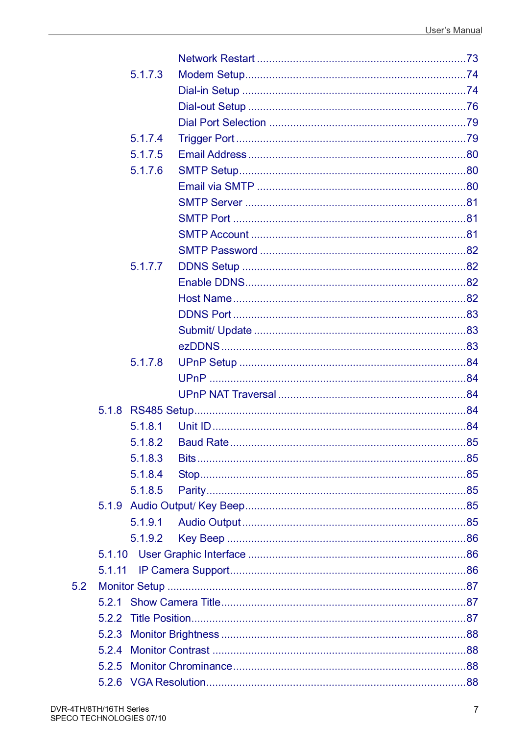 Speco Technologies 16TH, 8TH, 4TH user manual 7.3 