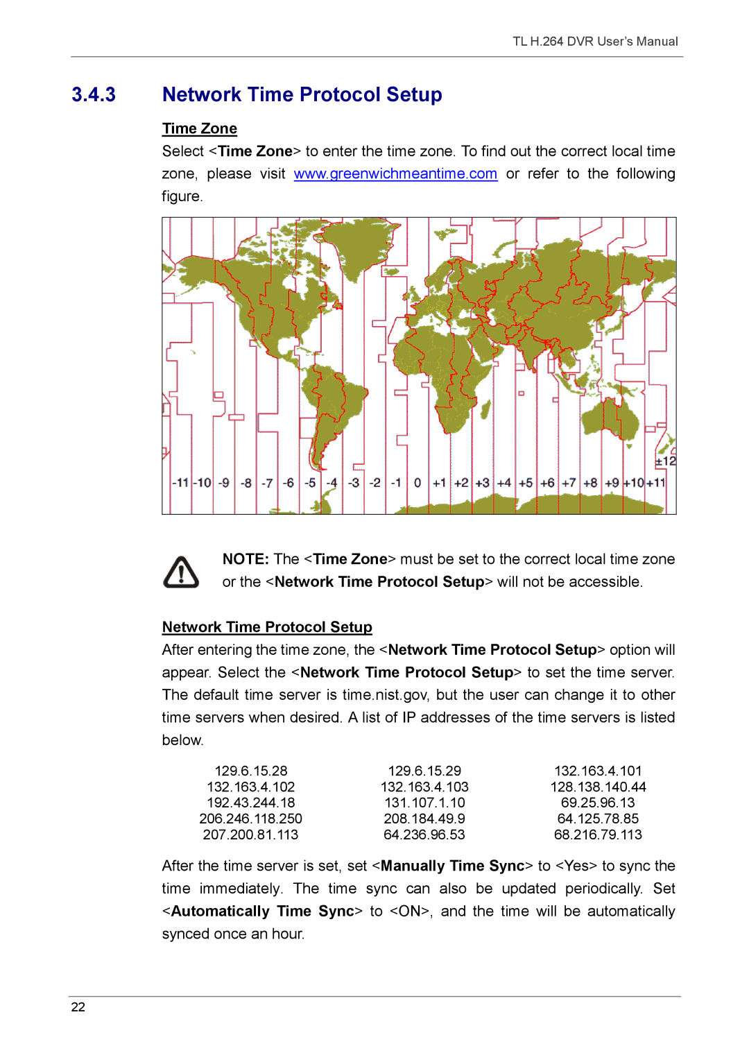 Speco Technologies 16TL, 8TL manual Network Time Protocol Setup 