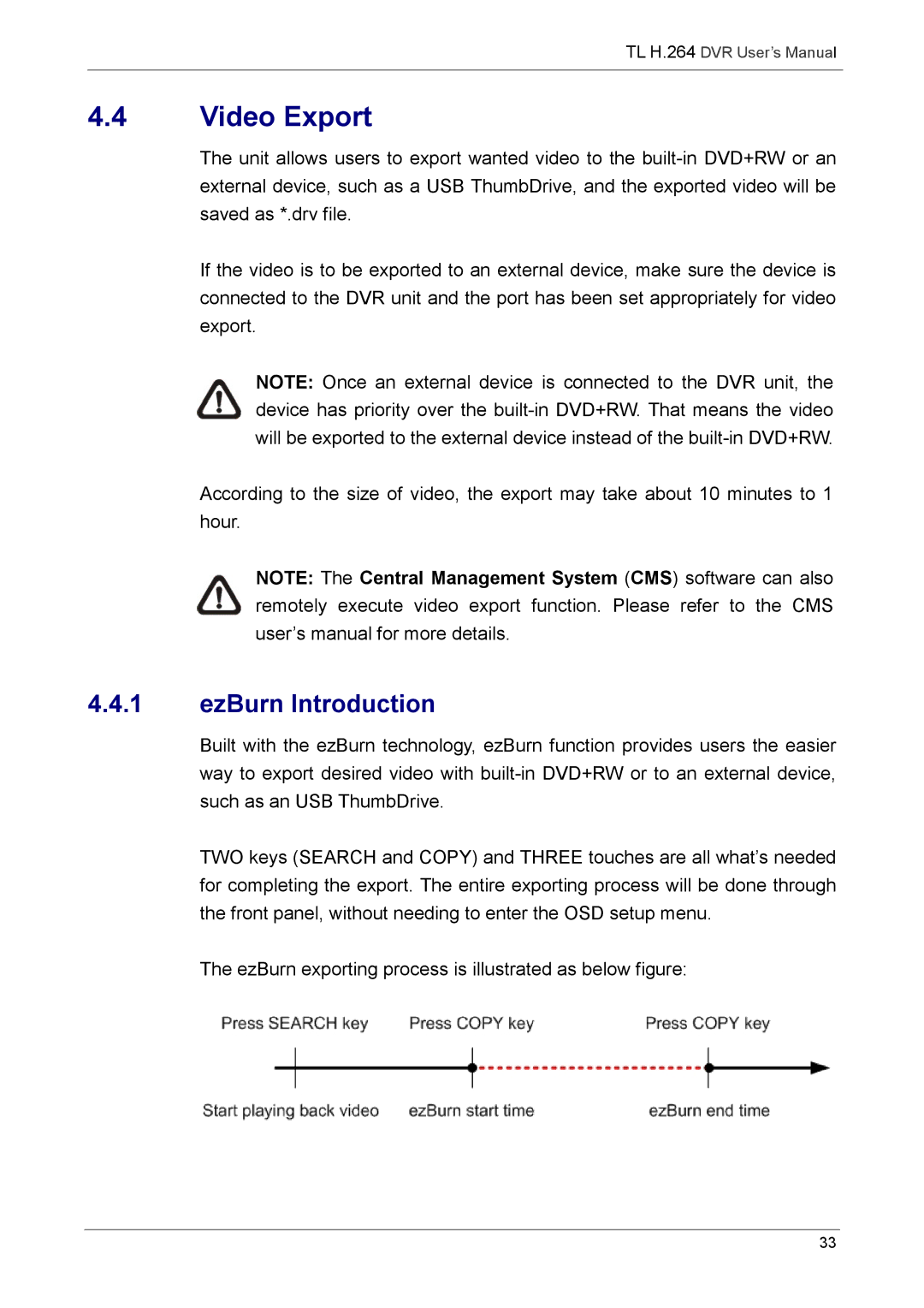 Speco Technologies 8TL, 16TL manual Video Export, EzBurn Introduction 