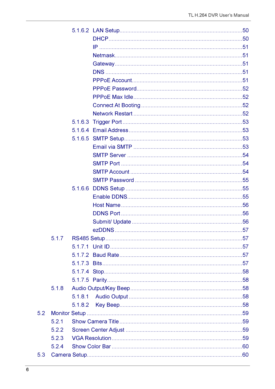 Speco Technologies 16TL 6.2, Connect At Booting, 6.3, 6.4, 6.5, 6.6, Submit/ Update, 7.1, 7.2, 7.3, 7.4, 7.5, 8.1, 8.2 