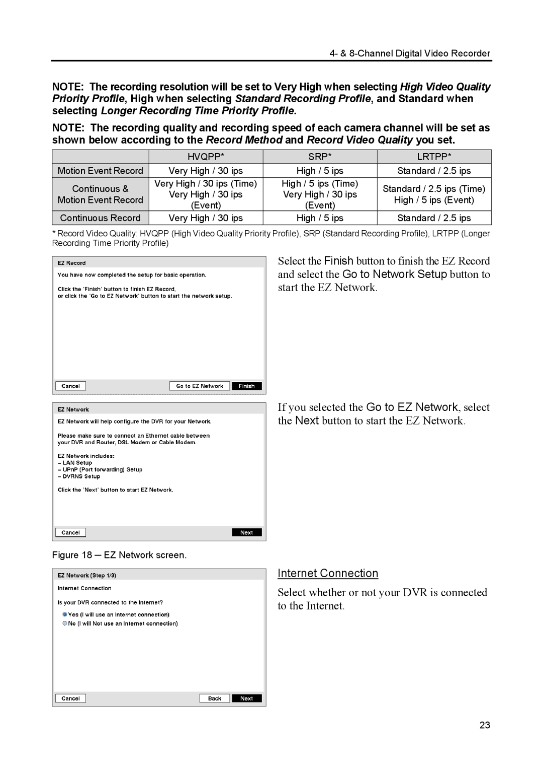 Speco Technologies CS4, CS8 manual Internet Connection 