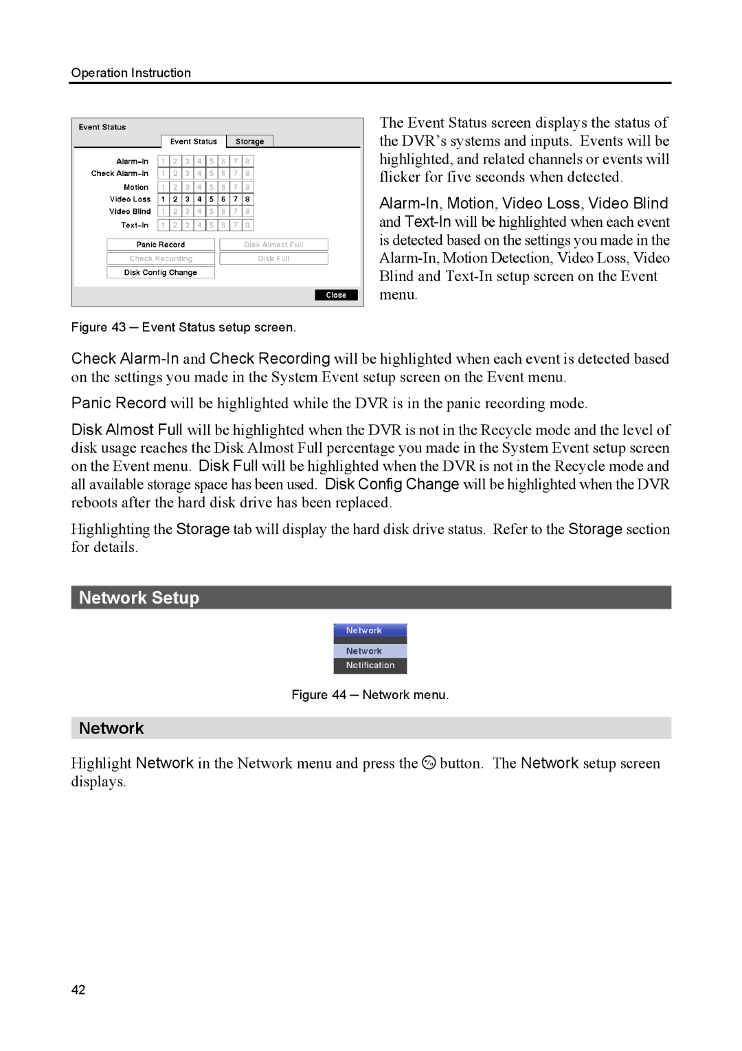 Speco Technologies CS8, CS4 manual Network Setup 