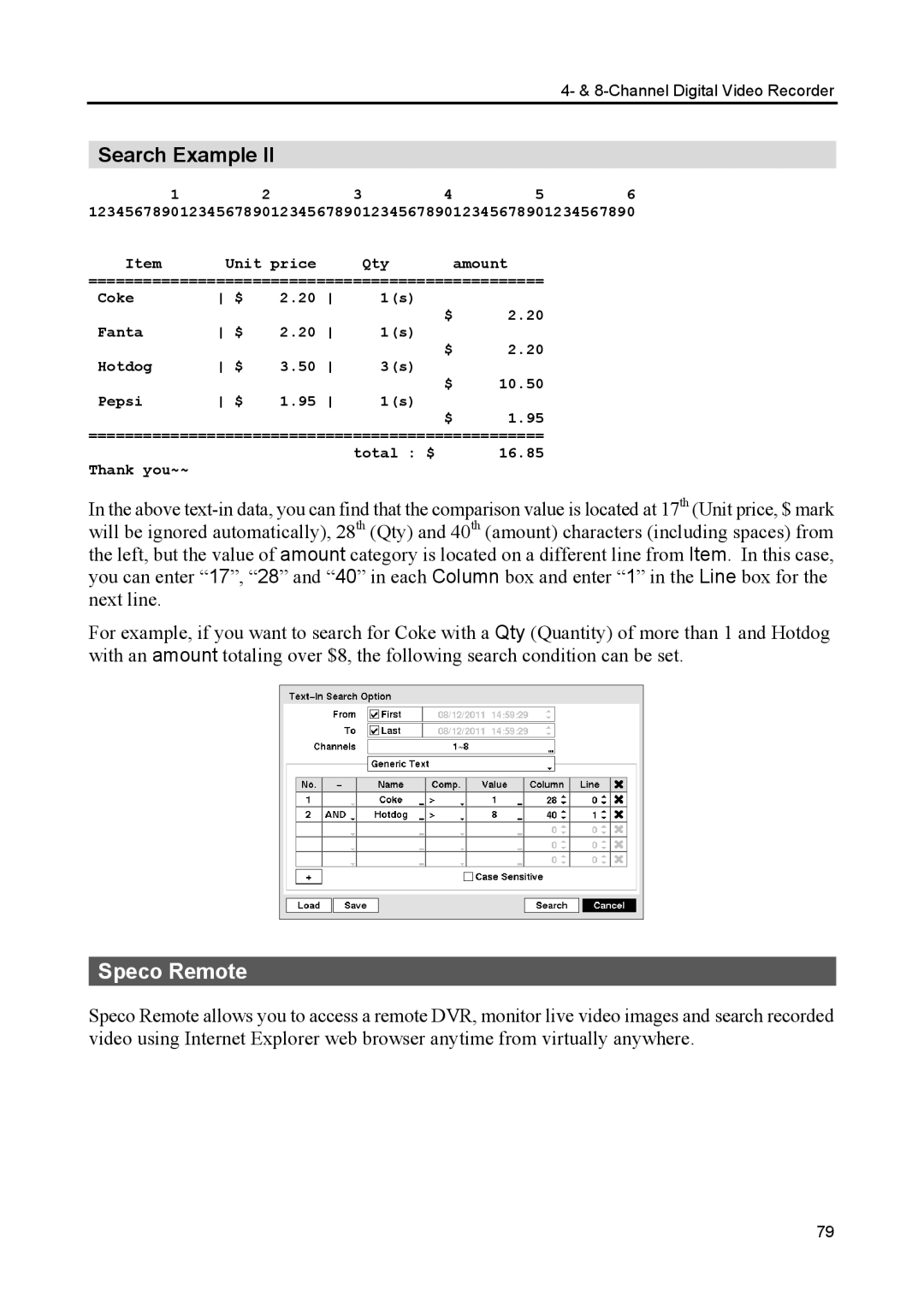 Speco Technologies CS4, CS8 manual Speco Remote 