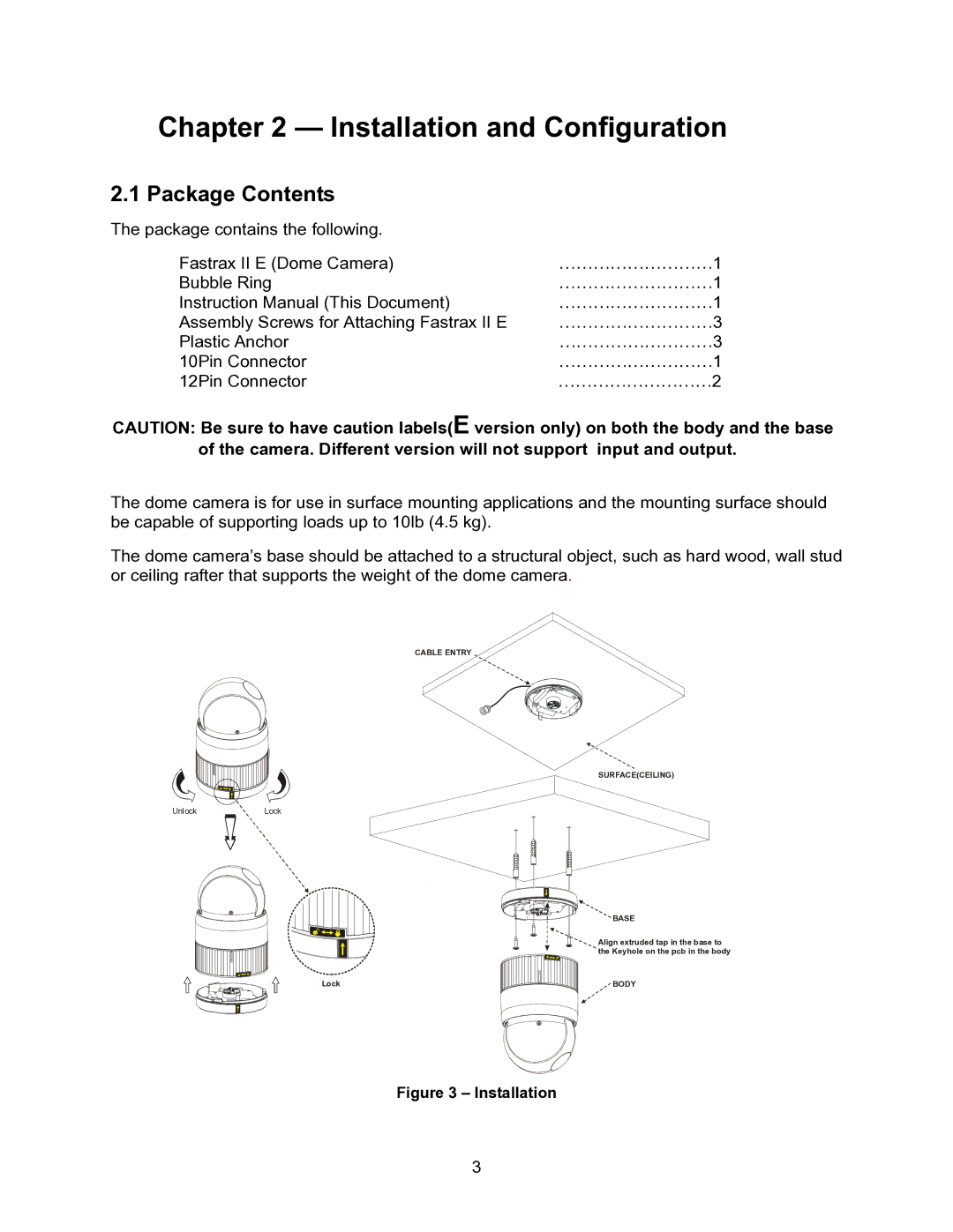 Speco Technologies CVC-927PTZ instruction manual Installation and Configuration, Package Contents 