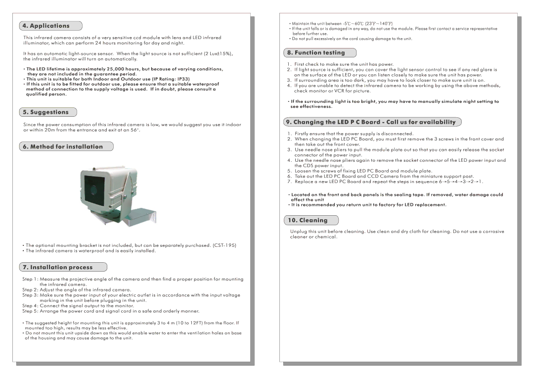 Speco Technologies CVC-950IR manual 