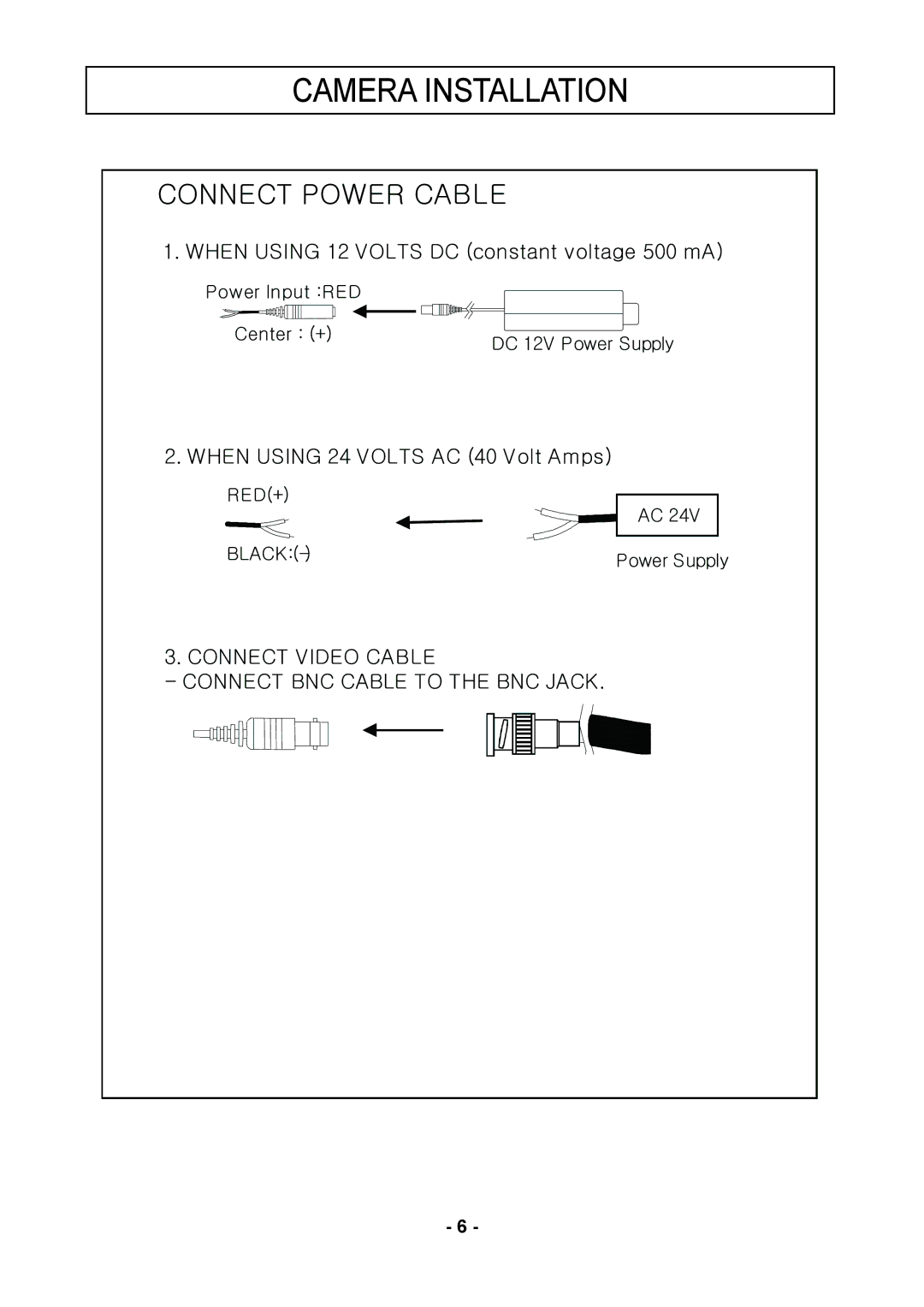 Speco Technologies CVC5835DNVW, CVC5935DNVW, CVC5735DNVW instruction manual Camera Installation 