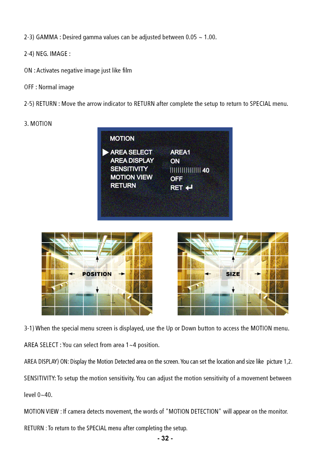 Speco Technologies CVC5915DNVW, CVC5815DNVW instruction manual Motion 