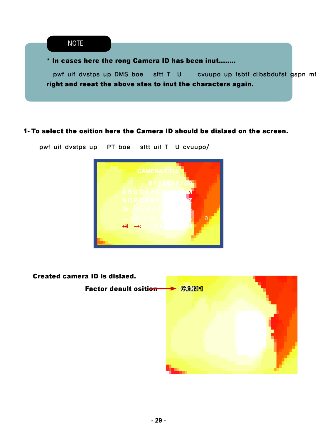 Speco Technologies CVC5945DNVW instruction manual Cases where the wrong Camera ID has been input 