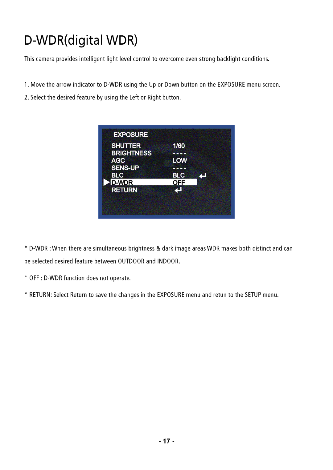 Speco Technologies CVC6146SCFF instruction manual WDRdigital WDR 