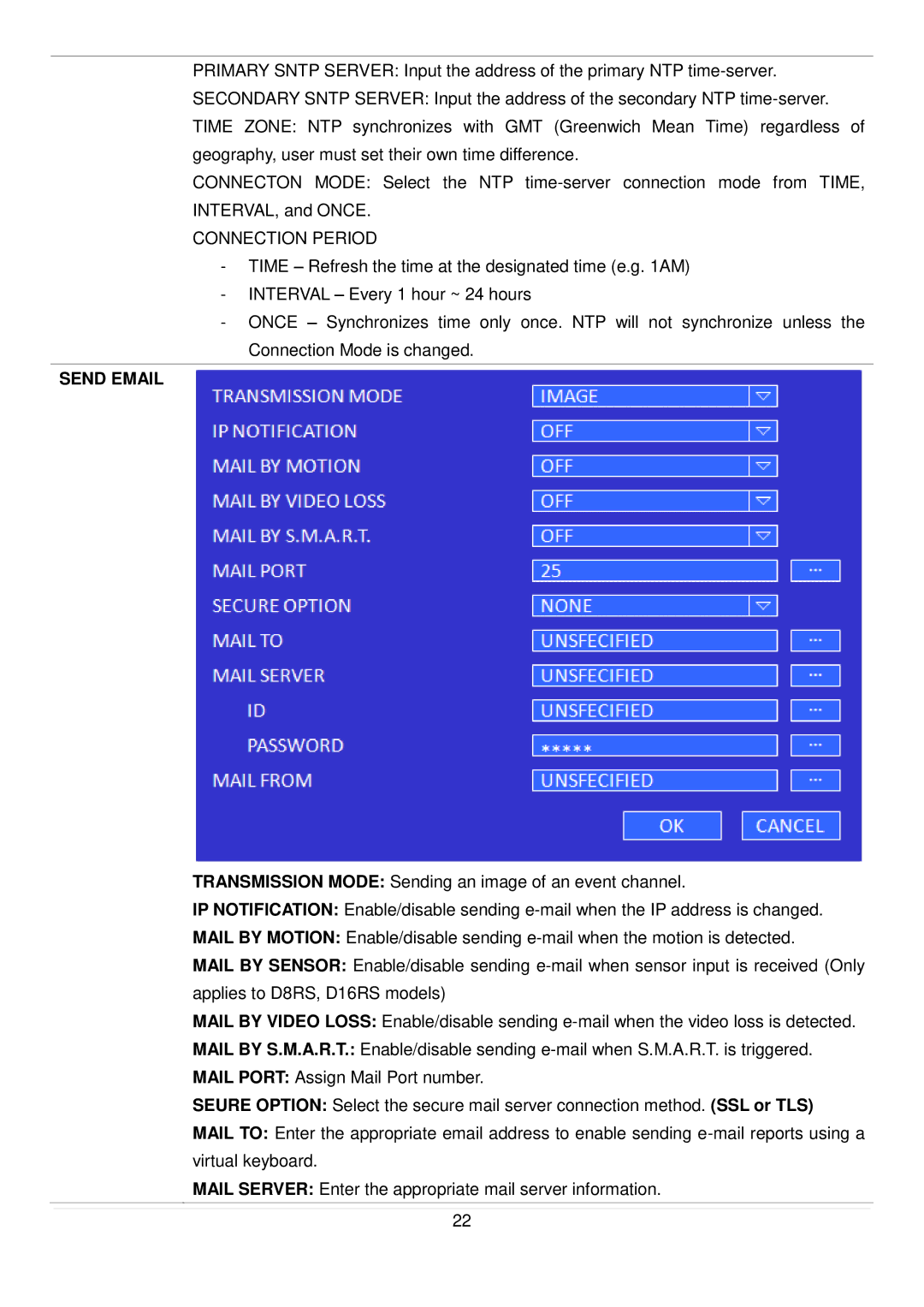 Speco Technologies D4RS, D16RS, D8RS manual Connection Period, Send Email 