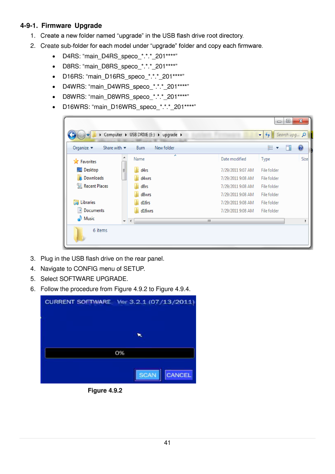 Speco Technologies D8RS, D16RS, D4RS manual Firmware Upgrade 