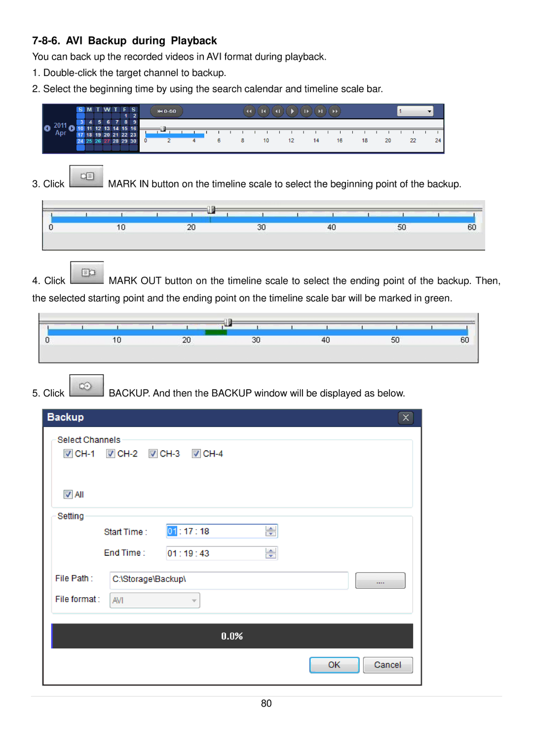 Speco Technologies D8RS, D16RS, D4RS manual AVI Backup during Playback 