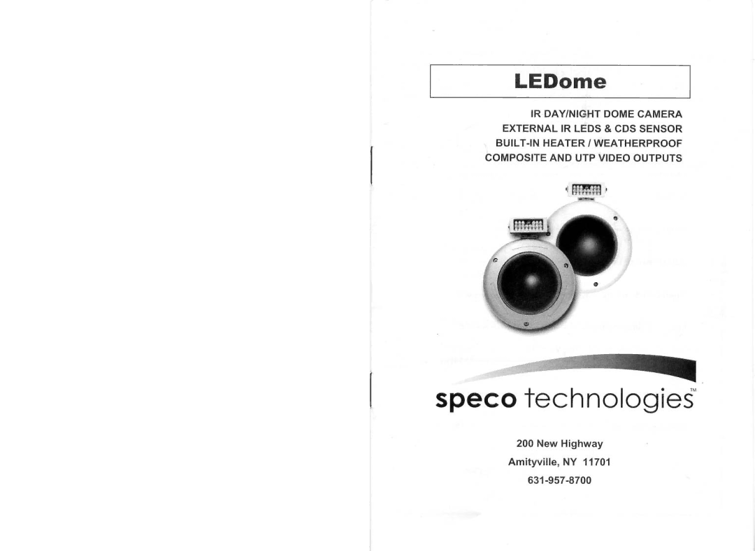 Speco Technologies Dome Camera manual 
