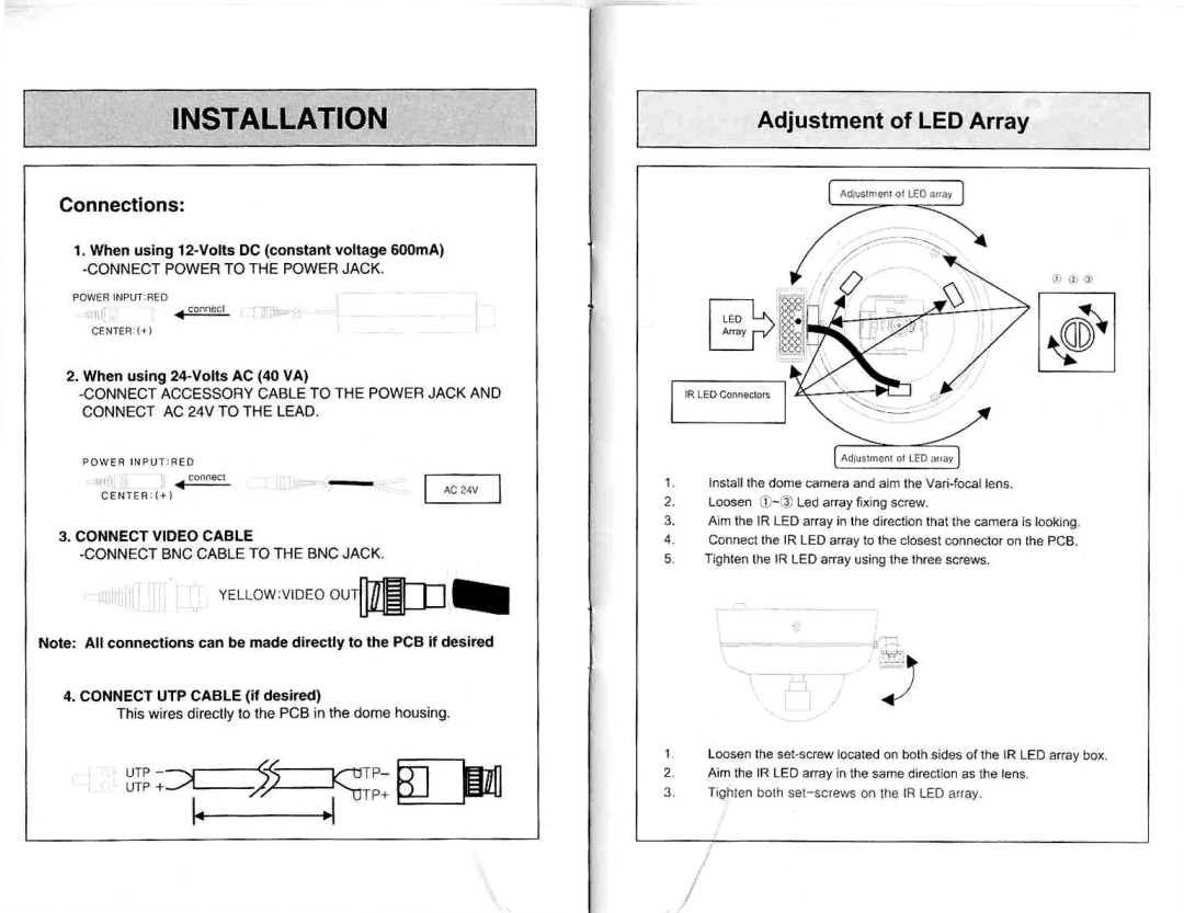 Speco Technologies Dome Camera manual 