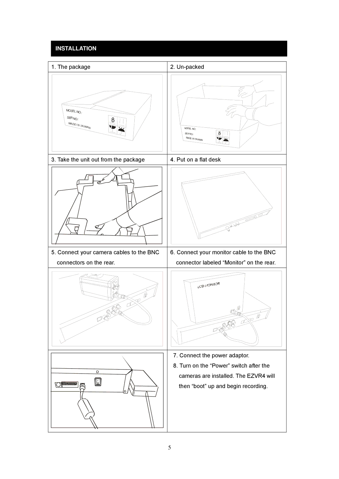 Speco Technologies EZVR4 user manual Installation 