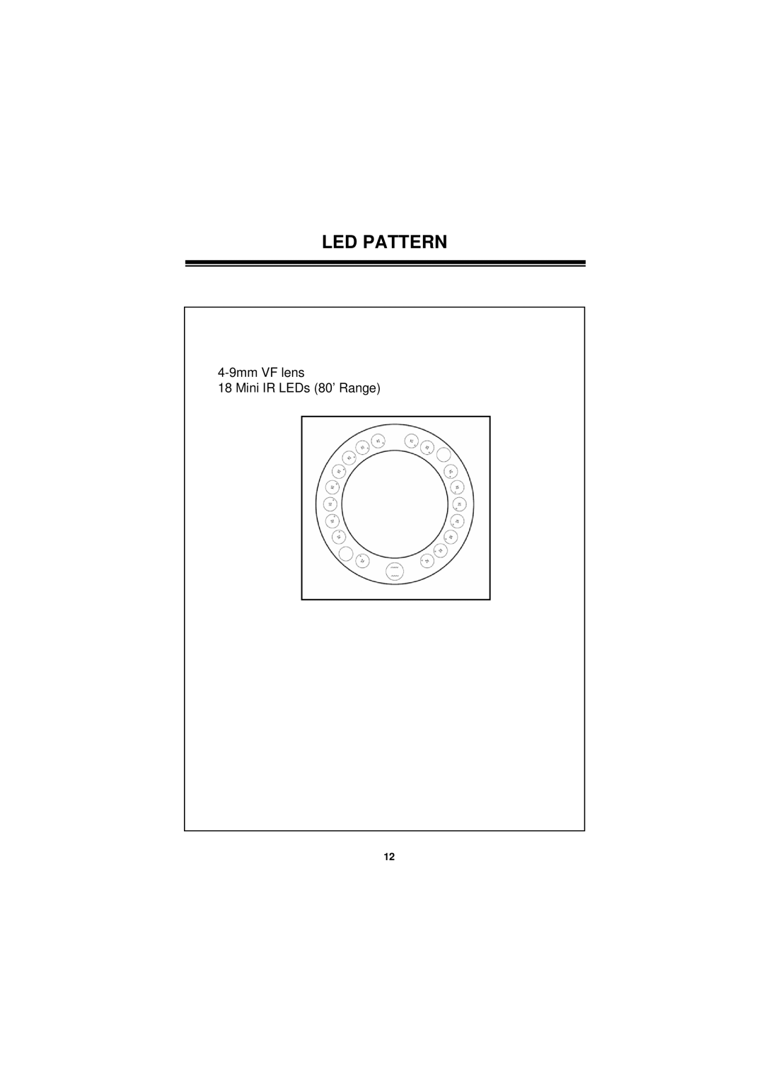 Speco Technologies HT7715DNVW manual LED Pattern 