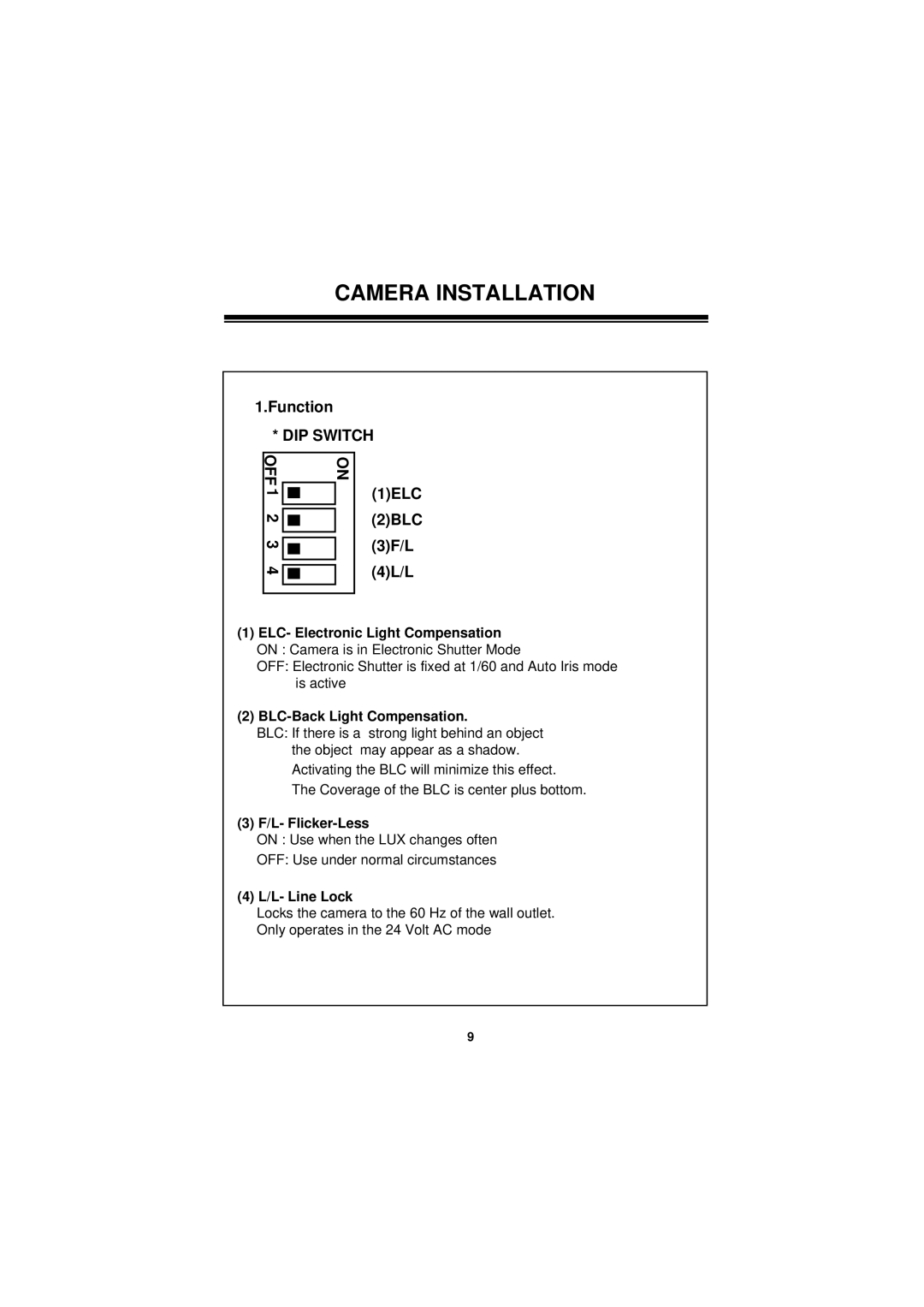 Speco Technologies HT7715DNVW manual DIP Switch 