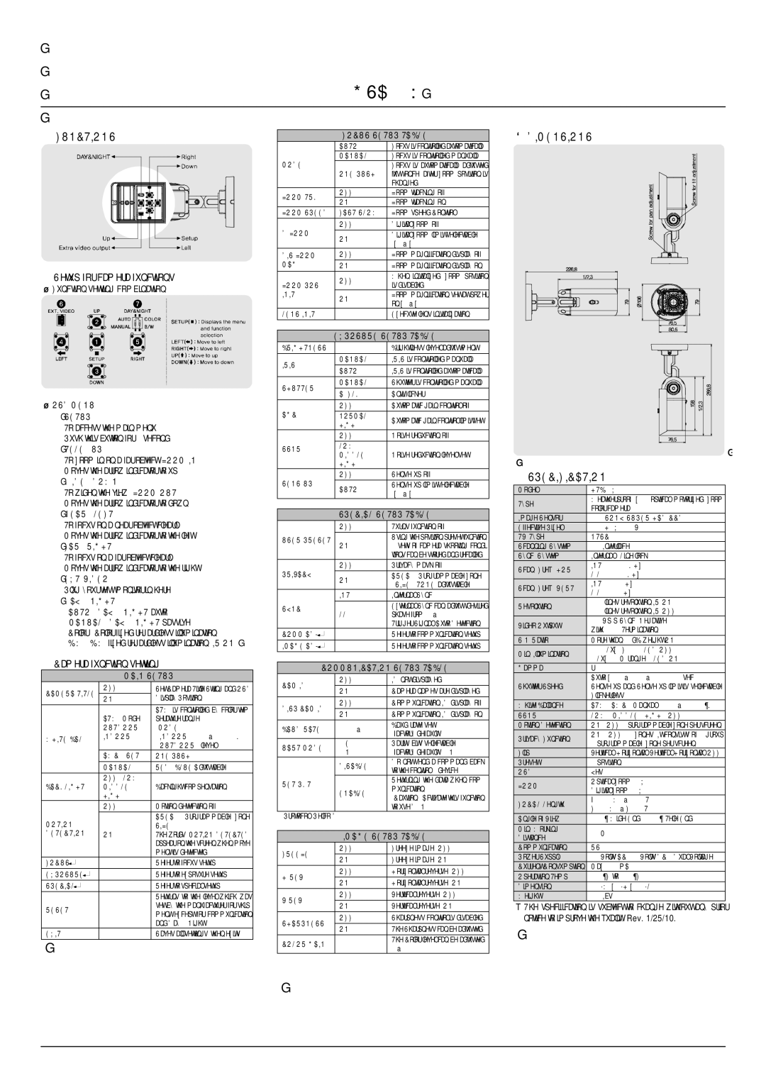 Speco Technologies HTB10X manual Functions, Dimensions, Specification, Setup for camera functions, Camera function setting 