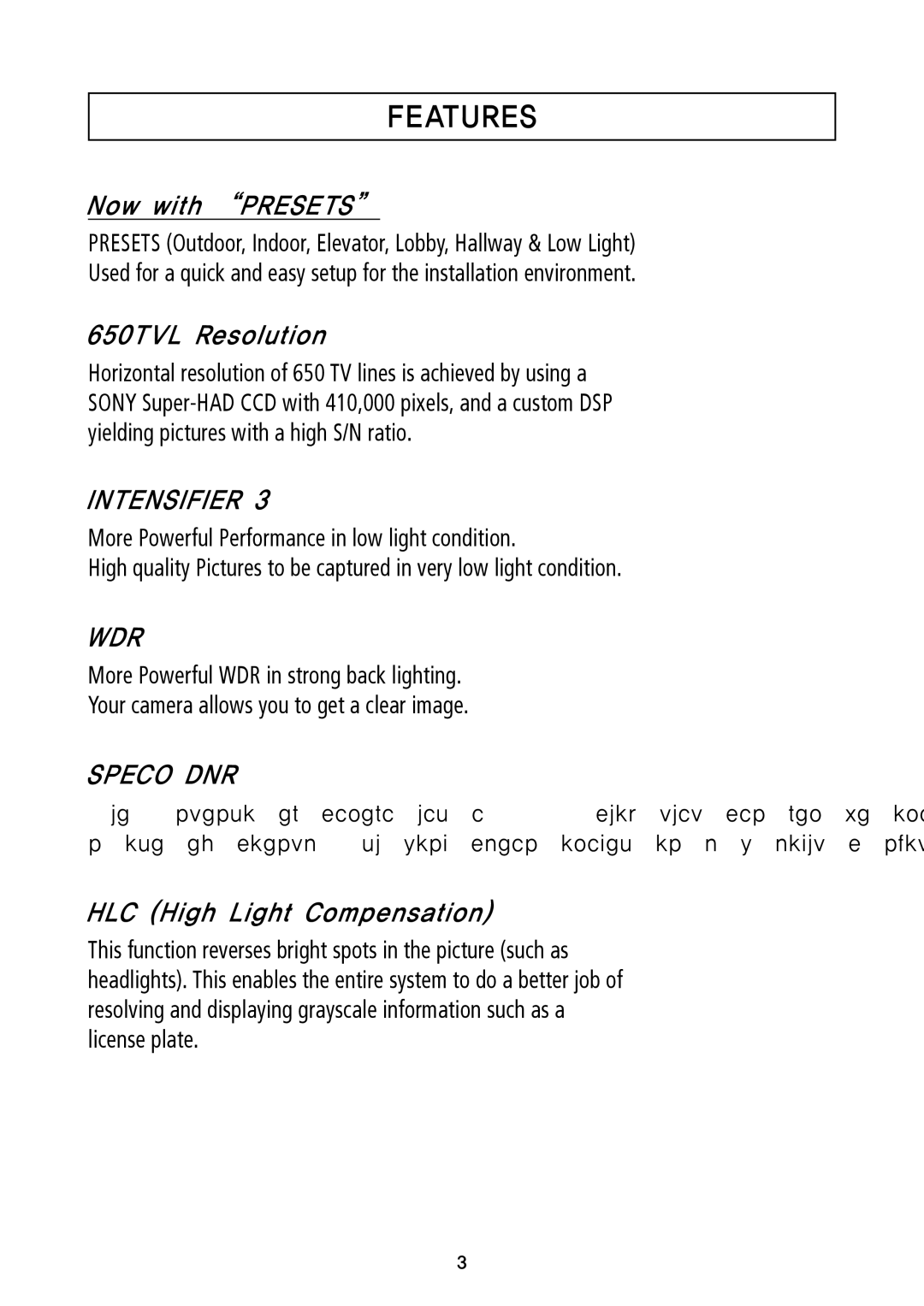 Speco Technologies HTB11FFi, HTD8FFI, HT7248FFI instruction manual Features 