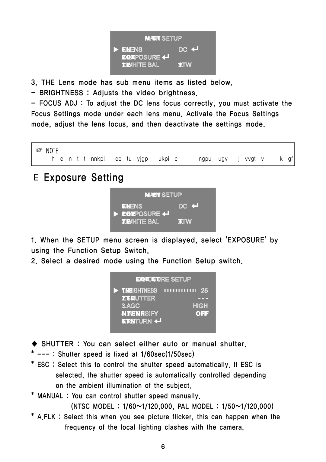 Speco Technologies HTB11FFi, HTD8FFI, HT7248FFI instruction manual Exposure Setting 