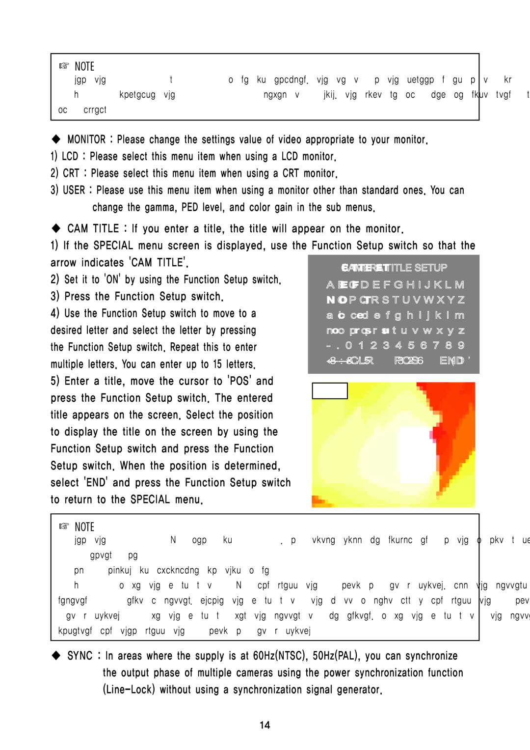 Speco Technologies HTD8FFI, HTB11FFi, HT7248FFI instruction manual Arrow indicates CAM Title 