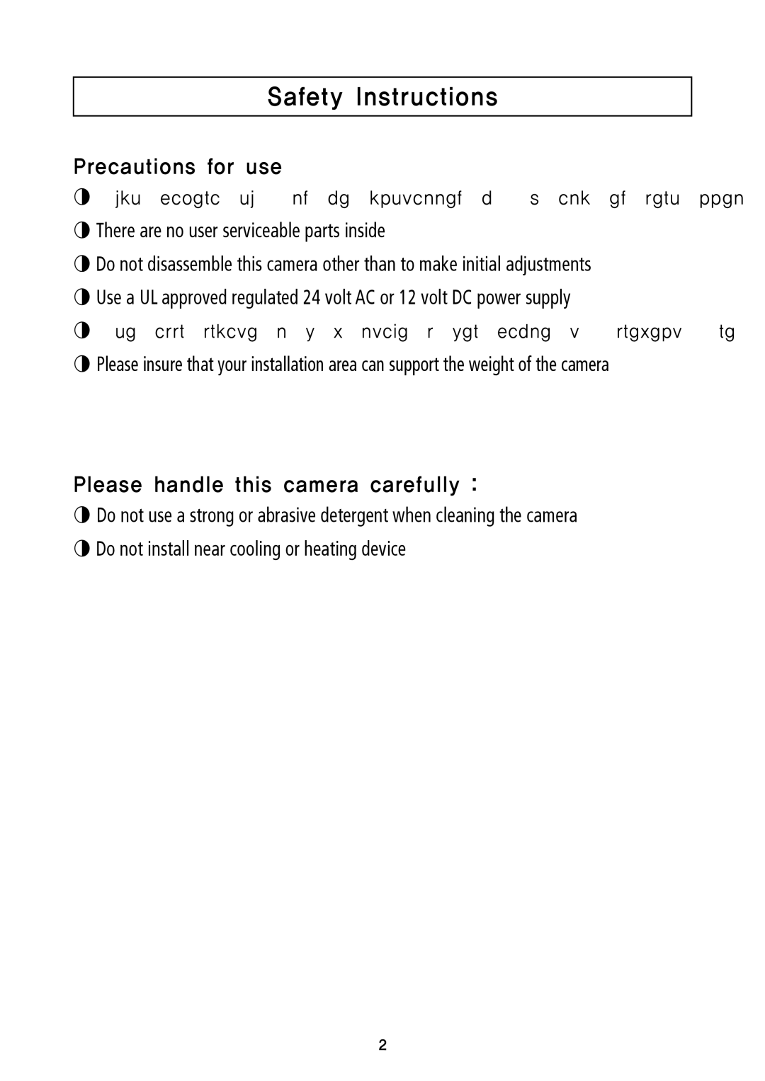 Speco Technologies HTD8FFI, HTB11FFi, HT7248FFI instruction manual Safety Instructions, Precautions for use 