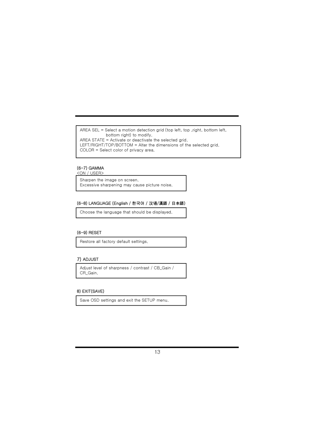 Speco Technologies HTD8SCS manual Adjust 