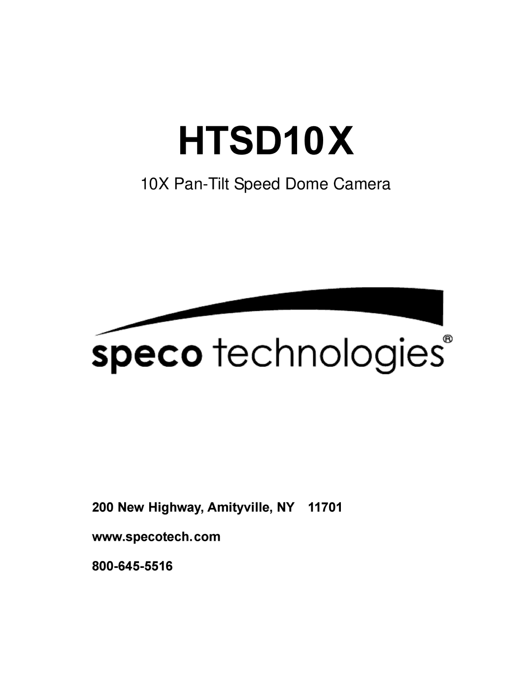 Speco Technologies HTSD10X manual 