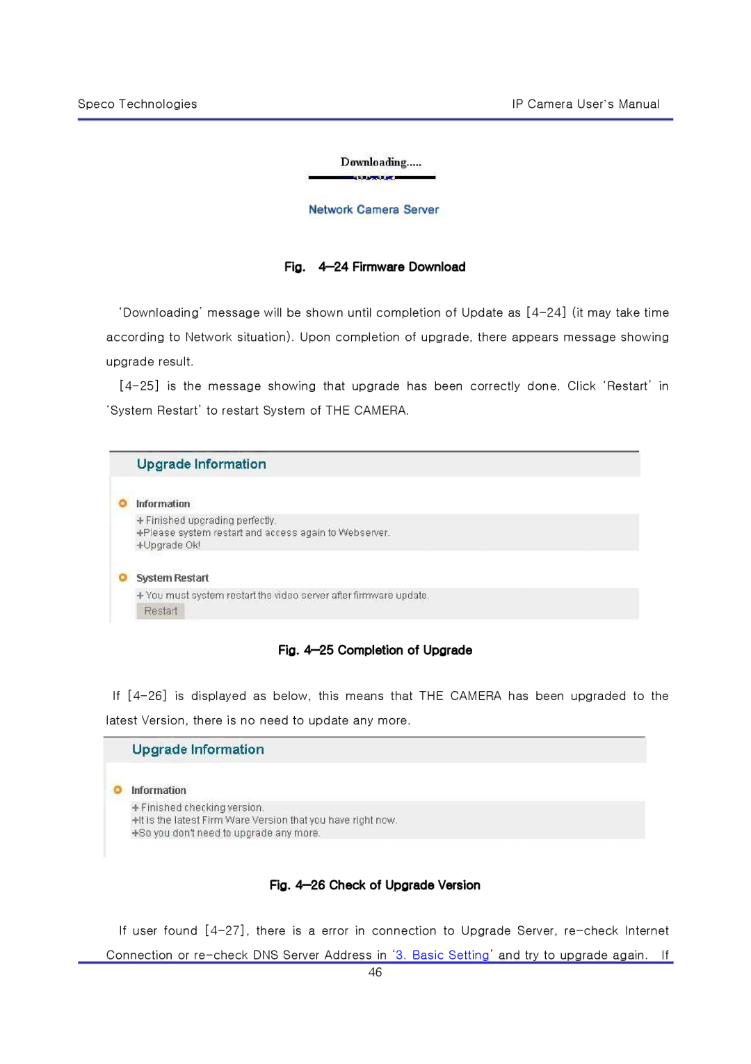 Speco Technologies IP-INTT5, & IP-WDRB1 user manual ―24 Firmware Download 