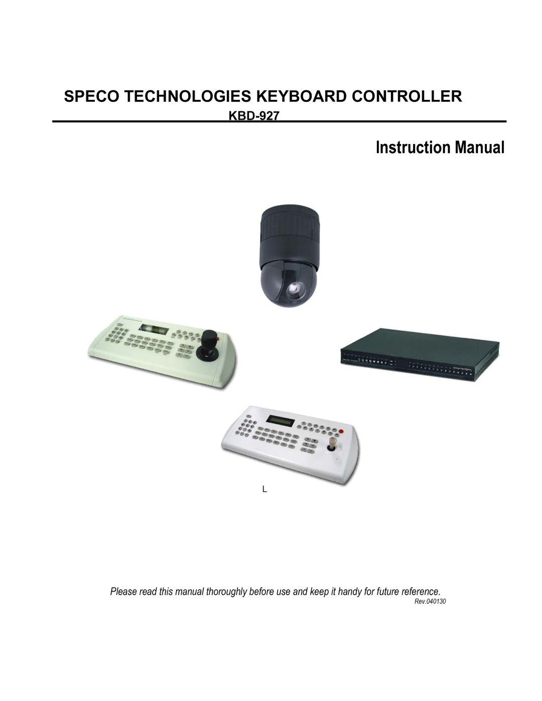 Speco Technologies KBD-927 instruction manual Speco Technologies Keyboard Controller 