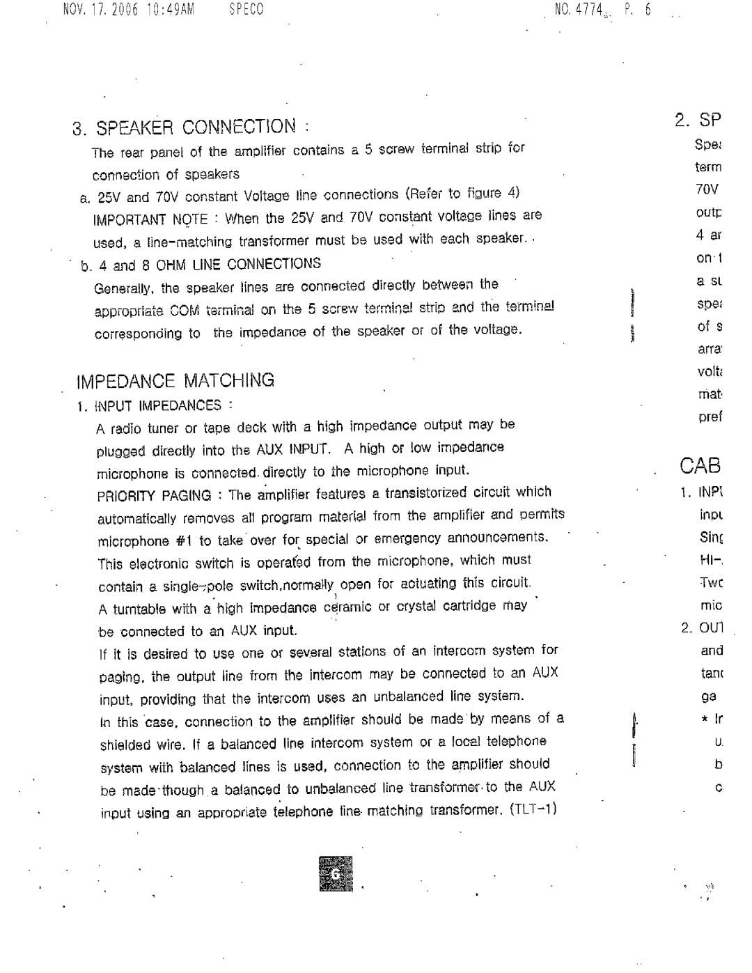 Speco Technologies P-30A instruction manual 