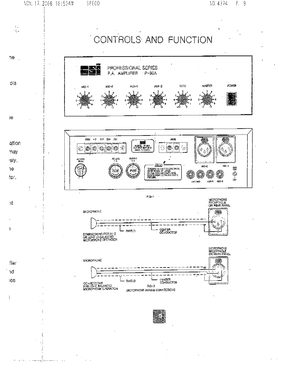 Speco Technologies P-30A instruction manual 