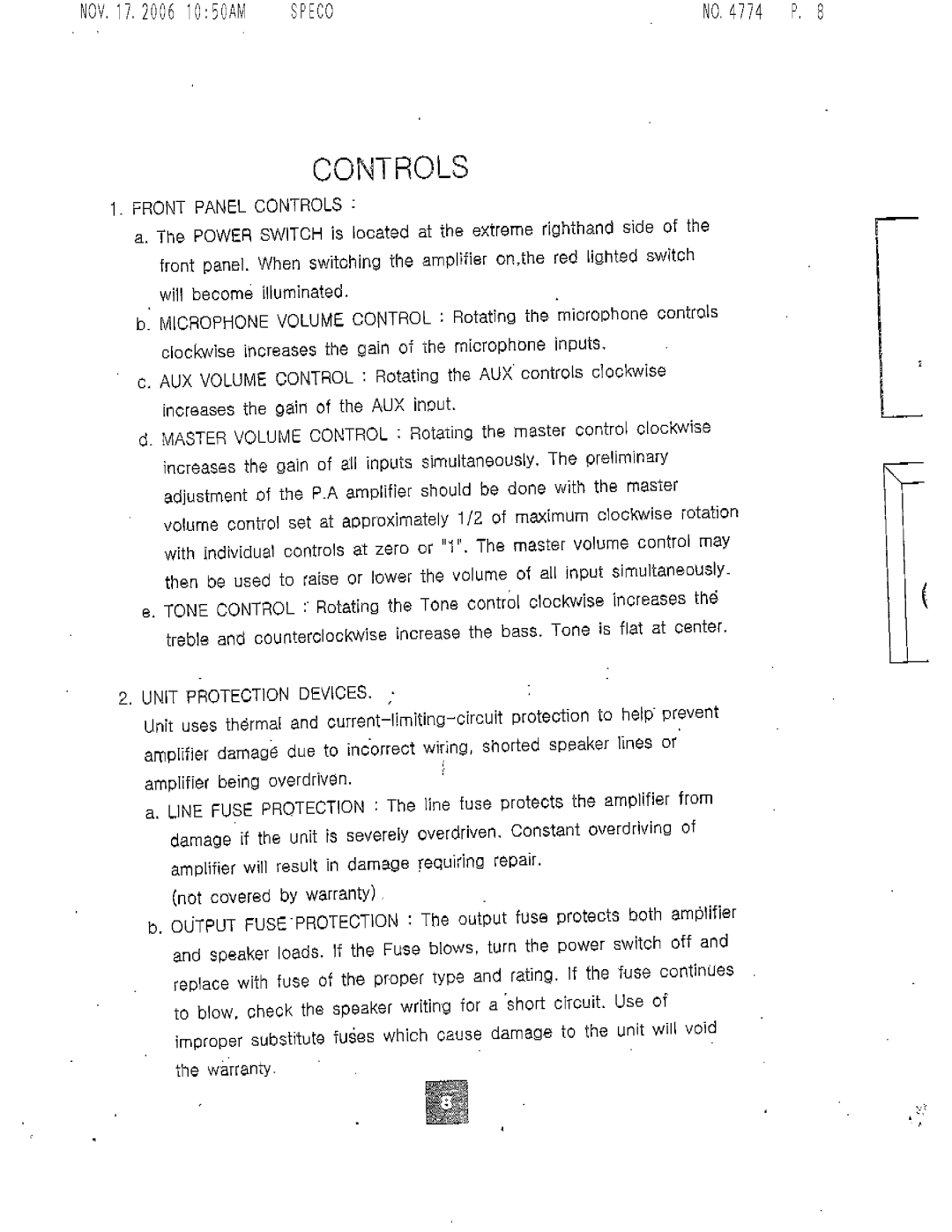 Speco Technologies P-30A instruction manual 